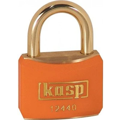Afbeelding van Kasp 124 Messing Hangslot 40 Millimeter Beugel Oranje KA24404 Gelijksluitend