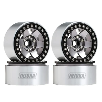 Afbeelding van INJORA RC 1,9inch Beadlock Velgen 4pcs Metalen Set voor 1:10 Crawler Axial SCX10 Pro TRX4 VS4 10 Redcat Gen 8 7 Enduro MST (Zwart &amp; Grijs)