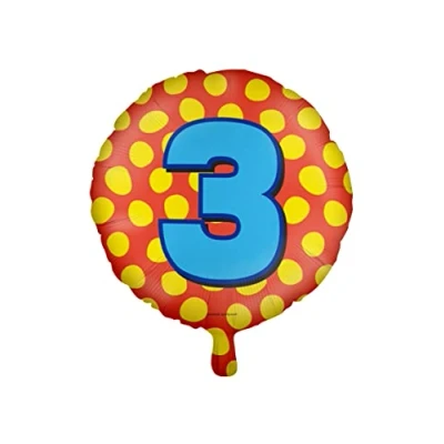 Afbeelding van Helium ballon 3 jaar party 45cm