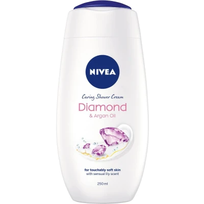 Afbeelding van NIVEA Verzorgende Douchecrème Diamond &amp; Argan Oil met sensuele leliegeur 250 ml