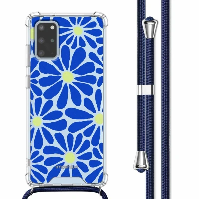 Afbeelding van Samsung Galaxy S20 Plus Hoesje Kunststof iMoshion Softcase/Koordhoesje/Backcover Cobalt Blue Flowers Connect Telefoonhoesje