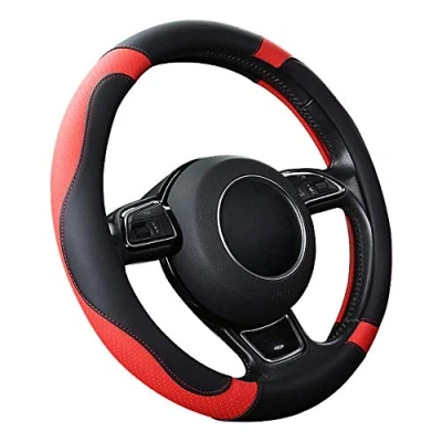 Afbeelding van SFONIA Auto Stuurhoes Stuurwiel Beschermer Microfiber Leer Universeel 37 38 cm / 15&quot; Antislip Ademend Duurzaam (Rood)