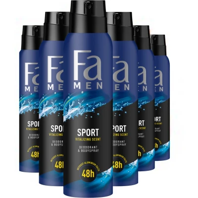 Afbeelding van 6er Pack FA Men Deospray Sport Vitaliserende geur 150ml