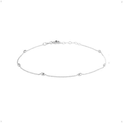 Afbeelding van YO&amp;NO Enkelbandjes Zilver Bolletjes 26cm Sieraden Vrouw Gerhodineerd 925