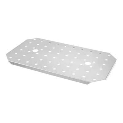 Afbeelding van HENDI Afdruiprooster, geperforeerd, voor gastronorm bakken, temperatuurbestendig van 40 tot 300C, heteluchtovens koelkasten en vriezers schalen bain marie, stapelbaar, GN 2/3, roestvast staal