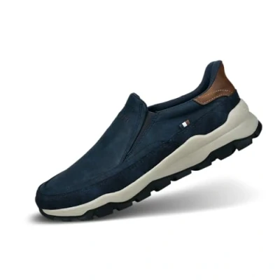 Afbeelding van bugatti Heren Slip On met hiking touch in casual comfortabele look slipper, donkerblauw, 40 EU, EU