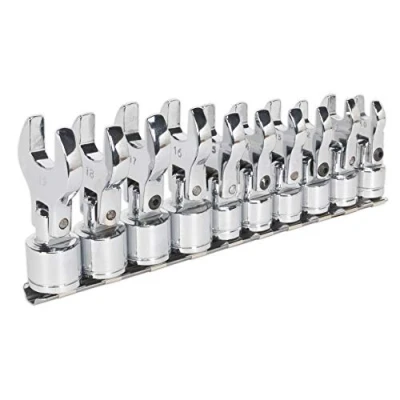 Afbeelding van Sealey Siegen S01043 Flexibele Crow&#039;s Foot Open End Sleutel Set 10st, Zilver, 3/8&quot;Sq Drive Metrisch