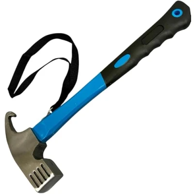 Afbeelding van KOVA® campinghamer met polslus, tenthamer haringtrekker, praktische robuuste haring, om te kamperen en haringen uit trekken, ideaal voor tent, harde vloeren outdoor, lichtblauw