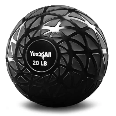 Afbeelding van Yes4All TDH7 Slam Balls 4,5 18,1 kg/Slam Medicine Ball Versie/Zandgevulde No Bounce Oefenbal, Geschikt voor Crossfit Workout en Krachttraining (zwart) 9 kg, Dynamic Black