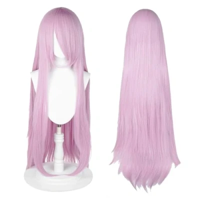 Afbeelding van 100 cm lange pruik, universele anime kostuum cosplay perfect voor feest, dagelijks gebruik, festivals en Halloween, geweldig tv, film, karakter (Pastelroze)