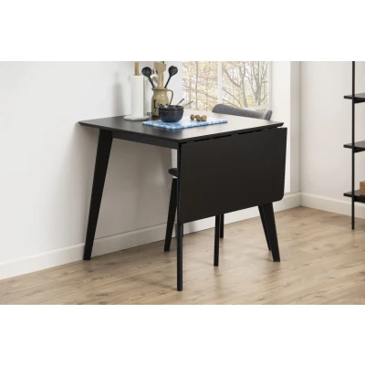 Afbeelding van Eetafel Elev 80x80 cm zwart eiken met aanhangblad