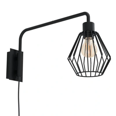 Afbeelding van EGLOÂ TabillanoÂ 1Â WandlampÂ Â E27Â 16Â cmÂ Zwart