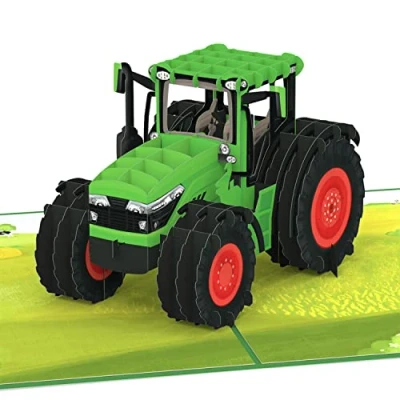 Afbeelding van papercrush® Pop upkaart tractor, 3D verjaardagskaart met trekker op de boerderij, grappige wenskaart voor kinderen (jongens en meisjes), mannen boeren, cadeau kinderverjaardag