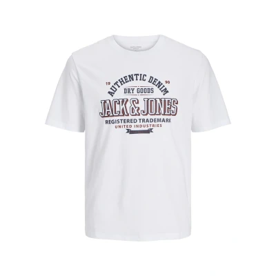 Afbeelding van Jack &amp; Jones Junior Jjelogo TEE Oneck Tshirt print voor kinderen, Maat: 98, White/true red