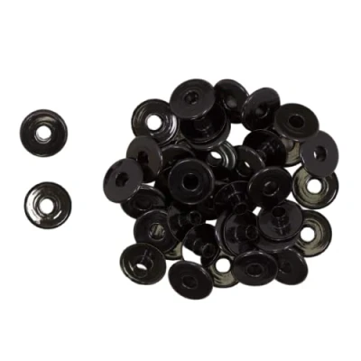 Afbeelding van Craftelier Verpakking met 40 brede ogen, ideaal voor kaartwaren, scrapbooking en knutselwerk, geschikt verschillende materialen, grootte ca. binnendiameter 5 mm buiten 13 mm, zwart