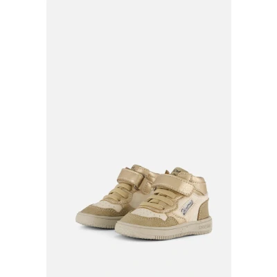 Afbeelding van Shoesme leren sneakers goud/beige