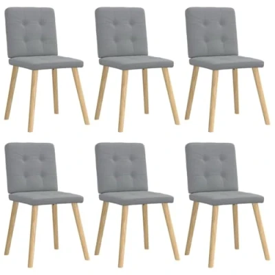 Afbeelding van vidaXL Eetkamerstoelen 6 st stof lichtgrijs