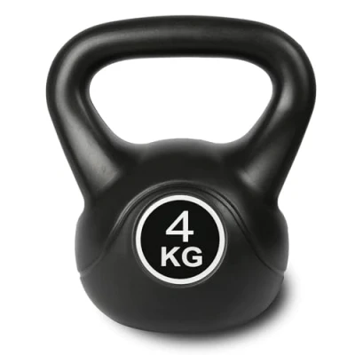 Afbeelding van Kogelhalter 4 kg zwart kettlebell zwaaihalter rond gewicht fitness krachttraining kogelgewicht