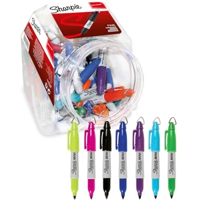Afbeelding van SHARPIE Viltstift voor volwassenen, mini marker, 70 stuks, permanente gemengde kleuren, 72 jerrycan, meerkleurig, één maat