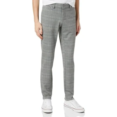 Afbeelding van Only &amp; Sons Onsmark TAP Check PANT Broek, Heren, Maat: 28x34, Light grey melange