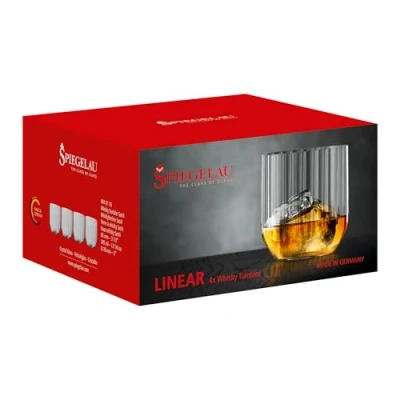 Afbeelding van Spiegelau Linear whiskeytumbler 34,5 cl glas 4 pack Helder
