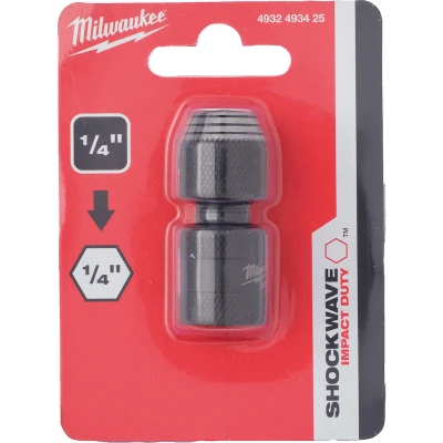 Afbeelding van Milwaukee Adaptor ShW 1/4&quot; SQ to Hex 1 pc Dopadapter SHOCKWAVE™ 1/4 aandrijfvierkant 4932493425