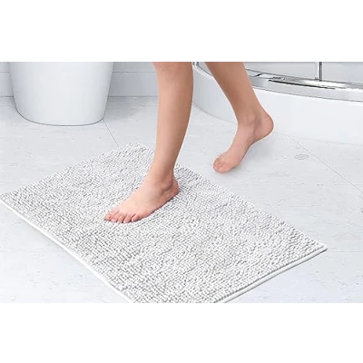 Afbeelding van Emma Barclay Noodle Soft Touch antislip badkamertapijt in wit douchemat 40 x 60 cm