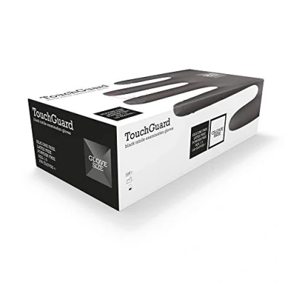 Afbeelding van TOUCHGUARD Wegwerphandschoenen blauw nitril poedervrij, medium, zwart