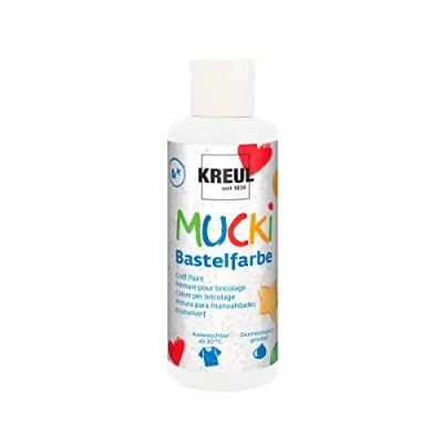 Afbeelding van MUCKI Witte Knutselverf 80ml Dermatologisch getest, parabenenvrij, glutenvrij, lactosevrij, veganistisch