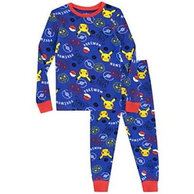 Afbeelding van Pokemon Jongens Pikachu Pyjama Aansluitende Pasvorm, Blauw, 8 9 Jaren