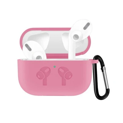 Afbeelding van AirPods Pro / 2 siliconen hoesje met karabiner haak Roze