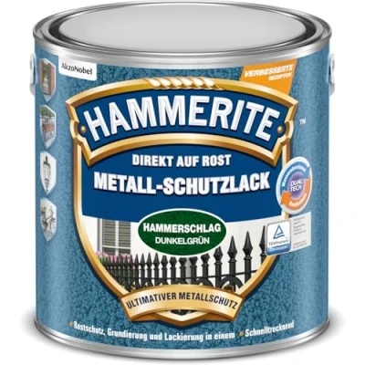 Afbeelding van Hammerite 5087619 Metalen beschermende lak hamerslag 2,500 l 2,5 Liter donkergroen
