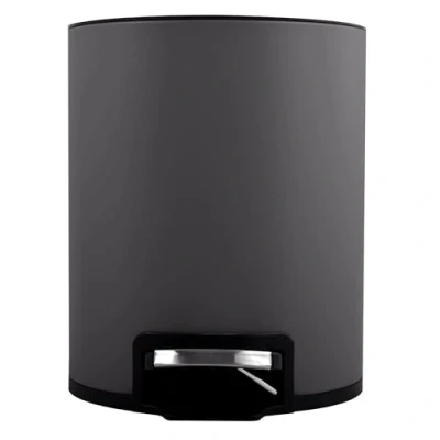 Afbeelding van Spirella Afvalemmer met 3 of 5 liter, roestvrij staal, zachte sluiting, binnencontainer Riku badkamer, pedaalemmer, vuilnisbak, valrem, mat grijs