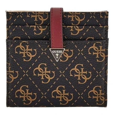 Afbeelding van GUESS Kaarthoes Laurel SLG Tab Card Case Brown Logo Donkerbruin