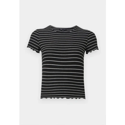 Afbeelding van ONLY Dames Onlemma Stripe S/S JRS Cropped Top met O hals en korte mouwen, zwart, XXS