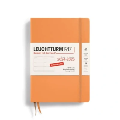Afbeelding van LEUCHTTURM1917 370628 weekkalender medium (A5) 2025, 18 maanden (07.2024 12.2025), hardcover, abrikoos, Duits