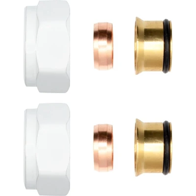 Afbeelding van Sanigoods knelkoppelingen 15mm wit set van 2