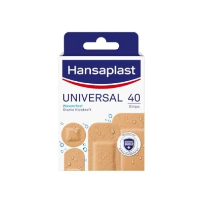 Afbeelding van Hansaplast Universele pleisters (40 strips), vuil en waterafstotende wondpleisters, pleisterset met sterke kleefkracht bacteria Shield