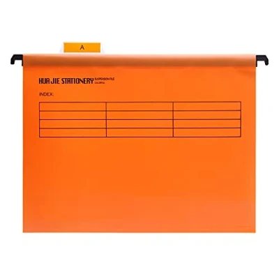 Afbeelding van Srvnpioy 12 stuks A4 hangmappen met tabbladen en kaartinzetstukken voor archiefkasten, Oranje, plastic hangende archiefmappen kantoor thuis
