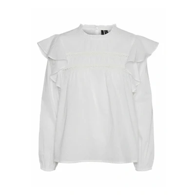 Afbeelding van Vero Moda Vmtrine Blouse, Dames, Maat: XS, Snow white