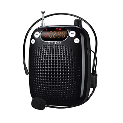Afbeelding van Spraakversterker draagbare,SHIDU Mini stemversterker 10W oplaadbare Louter Speaker Pa System 1800mAh Amp, Waistband bedrade microfoon versterker voor leraar coach outdoor activiteit