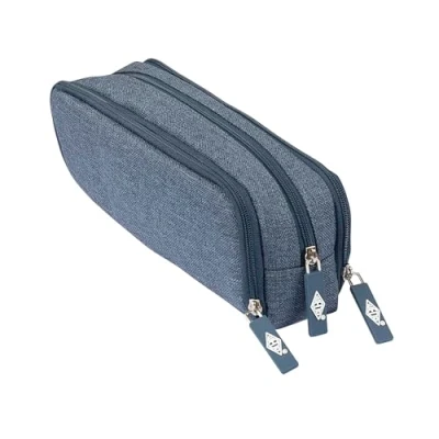 Afbeelding van WEDO pennenetui etui etui, blauw, Large, denim