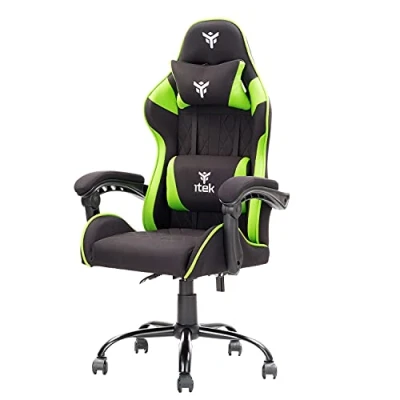 Afbeelding van Itek Gaming Chair Rhombus FF10, stof, zwart groen, normaal