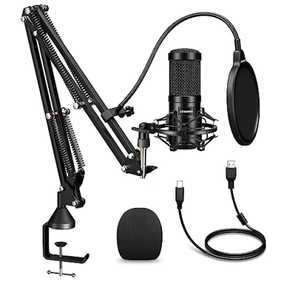 Afbeelding van Aokeo AK 60 192kHZ/24bit USB Condensator PC Microfoon voor Podcast, Game, YouTube Video, Streaming, Muziek opnemen