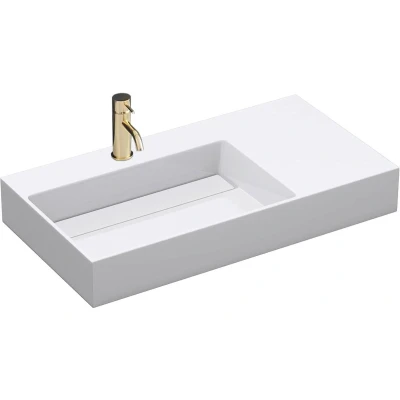 Afbeelding van Rea Archi Conglomeraat Opzetwastafel Wit 75X43X14Cm