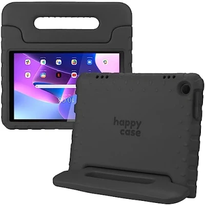 Afbeelding van HappyCase Kinder Tablethoes Geschikt voor Lenovo Tab M10 Gen 3 (10.1) Kindvriendelijke Hoes Beschemhoes Kinderhoes met Handvat en Standaard Zwart