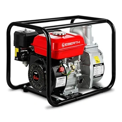 Afbeelding van EBERTH Benzine waterpomp 60.000 l/h, 6,5 pk benzinemotor, 3 inch aansluiting, 30 m opvoerhoogte, 7 aanzuighoogte, trekkoord