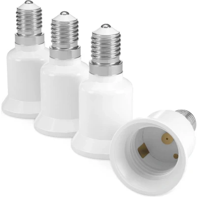 Afbeelding van kwmobile verloopfitting E14 naar E27 4 stuks fitting omvormers Verander je een Voor spaar, LED en halogeenlampen