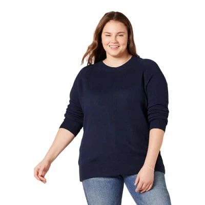 Afbeelding van Amazon Essentials vrouwen Classic fit Soft Touch Long Sleeve Crewneck trui,marine Marl,M L