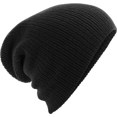 Afbeelding van Beechfield Unisex Heavy Gauge Slouch Beanie (Zwart)